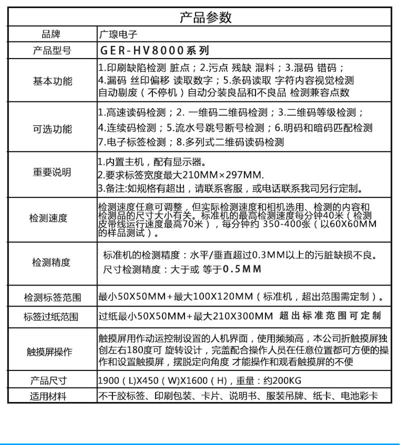 吊牌檢測設備配置